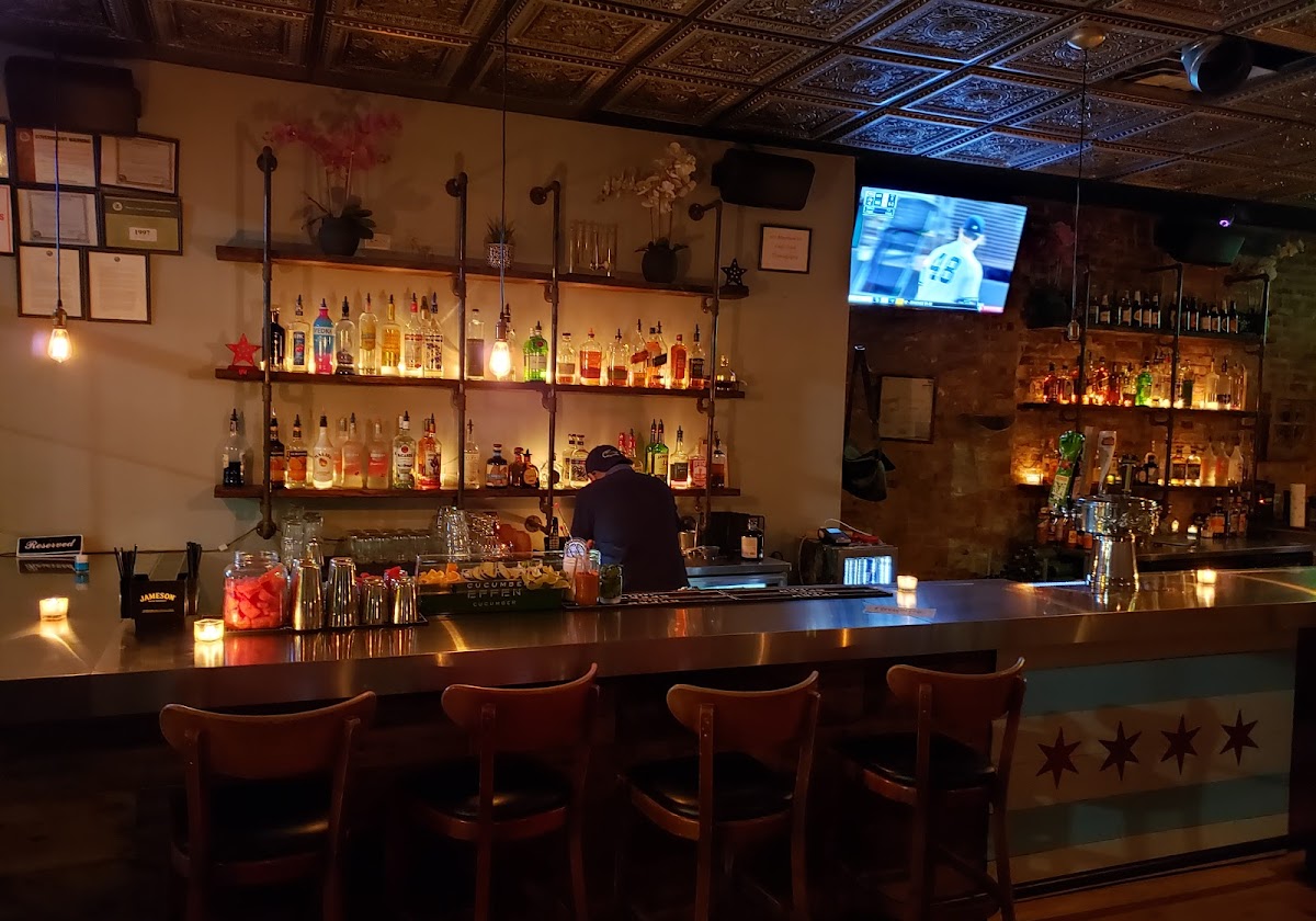 Inside Bluelight, a late-night bar in Roscoe Village, Chicago